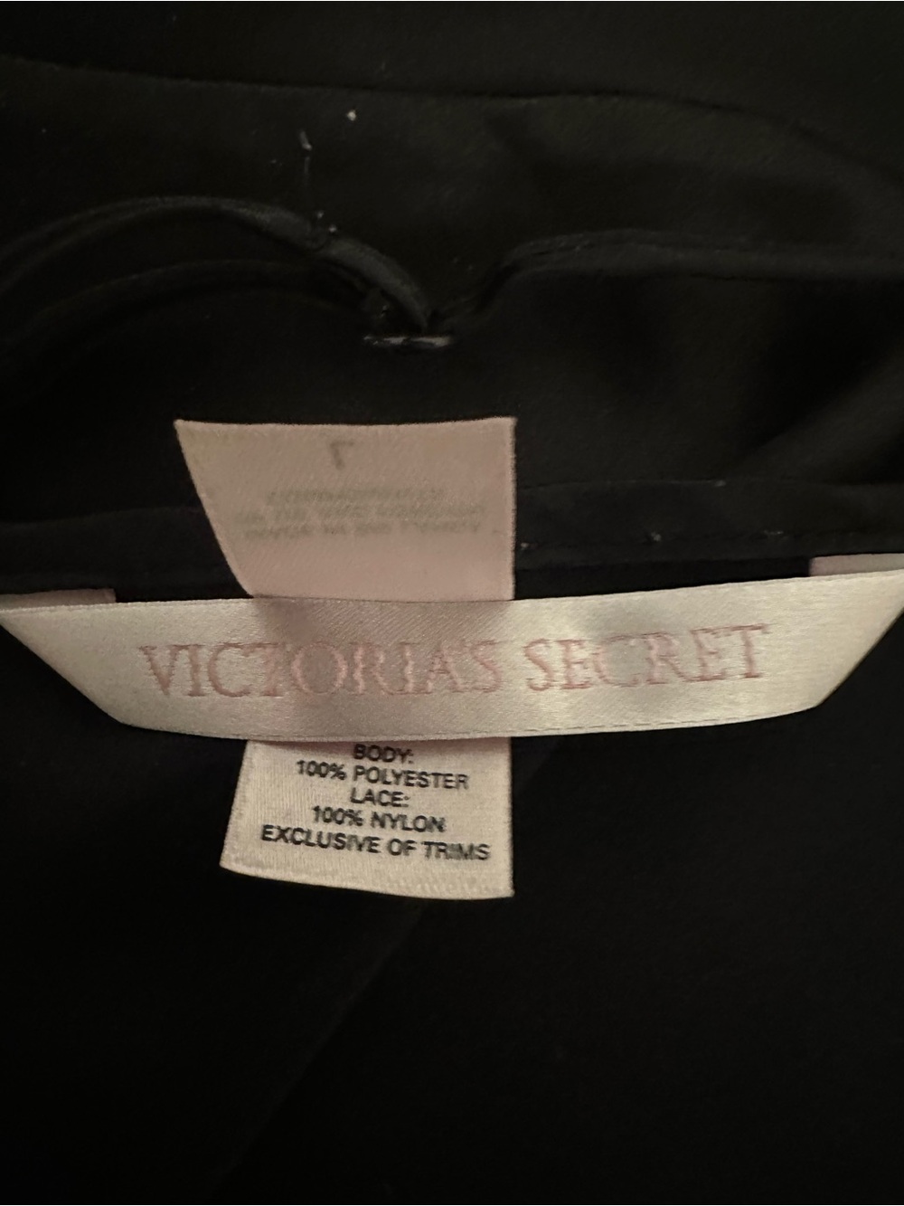 Victoria's Secret Vintage Black Slip PJ with Beige Lace Trim US L - Picture 8 of 8